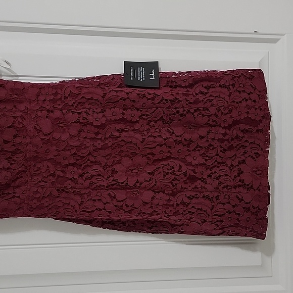 Lulus lace mini dress with back cut-out in burgundy Sz XS NWT - Picture 7 of 14